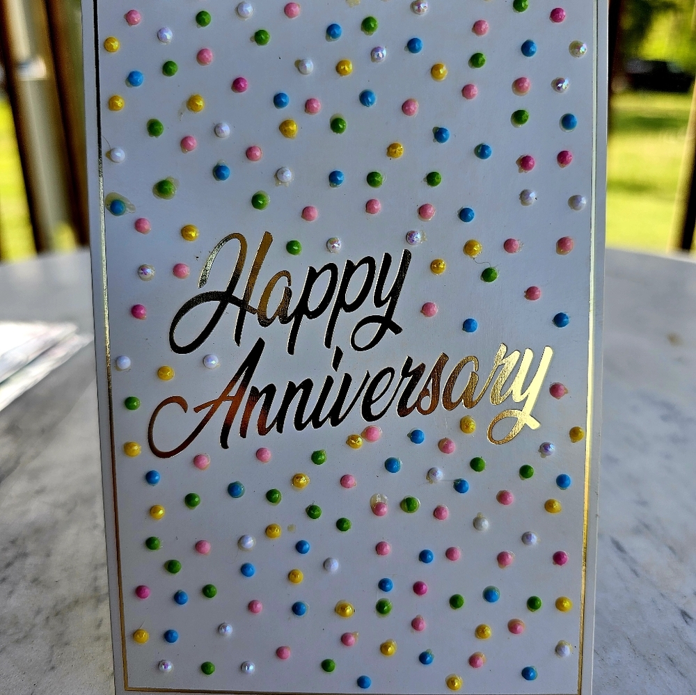 Happy Anniversary Colorful Card Small - Picture 2 of 6